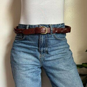 Vintage boho/hippie brown leather‎ belt